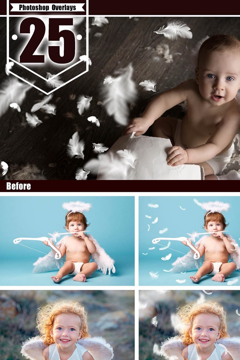25 White feather photo overlays pinterest preview image.