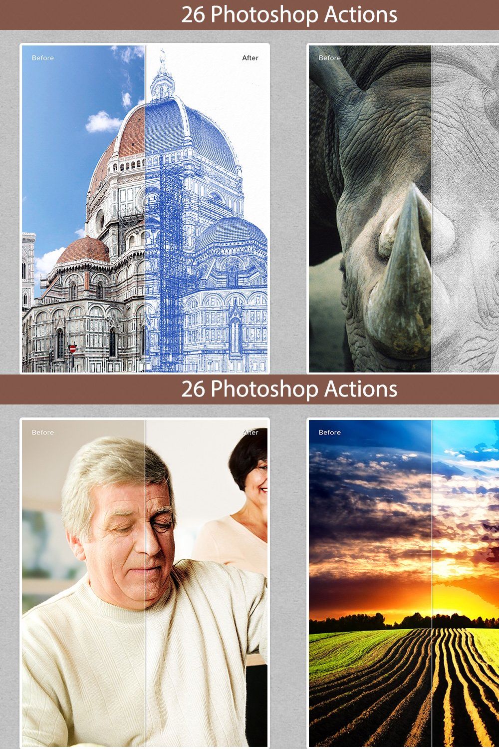 26 Ps Actions pinterest preview image.