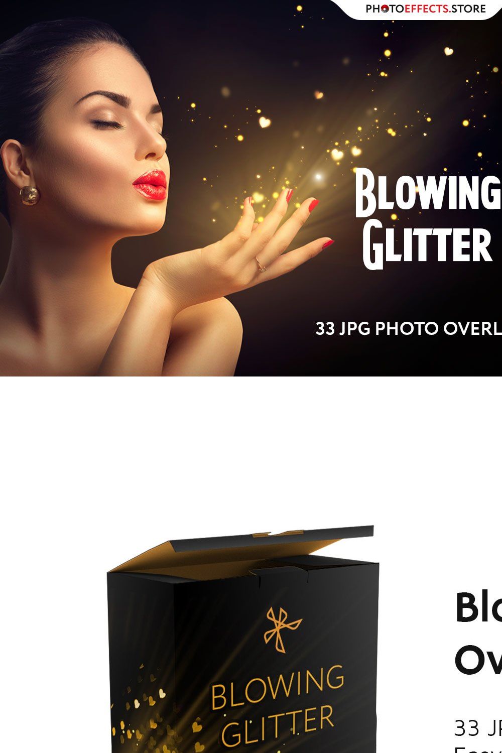 29 Blowing Glitter Photo Overlays pinterest preview image.