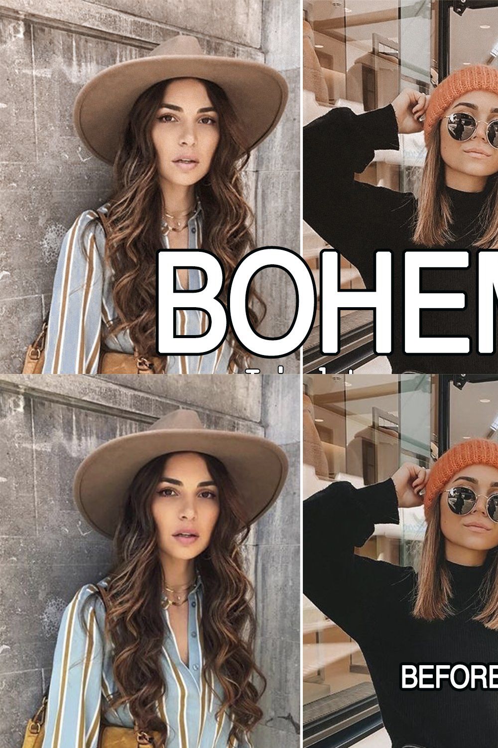 3 Bohemian Lightroom Presets pinterest preview image.