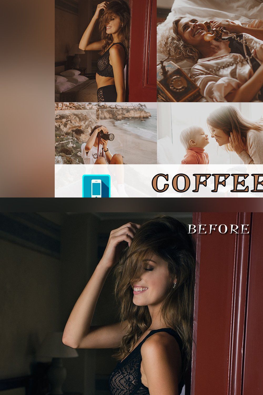 3 Lightroom Mobile Presets Coffee pinterest preview image.