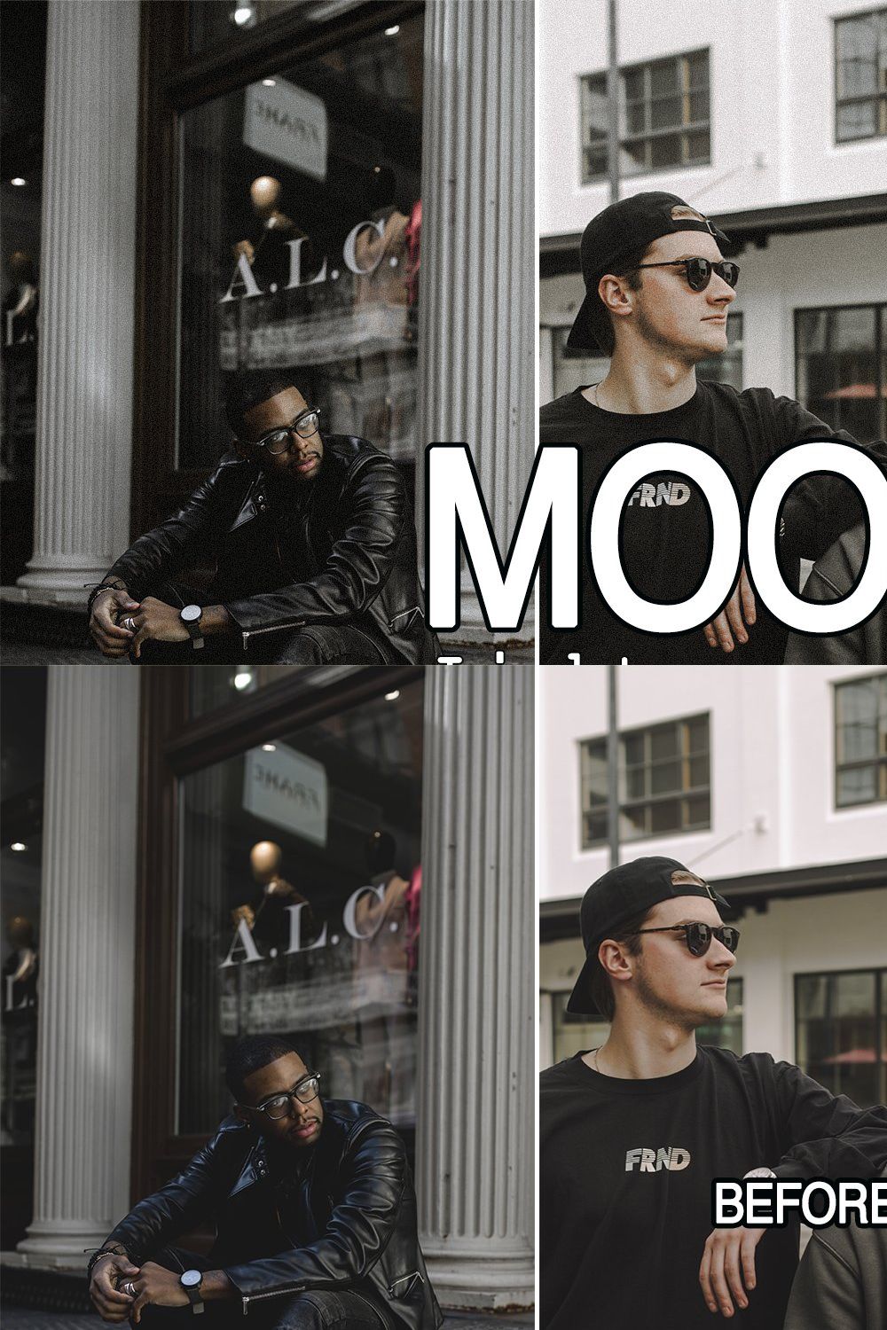 3 Moody Lightroom Presets pinterest preview image.