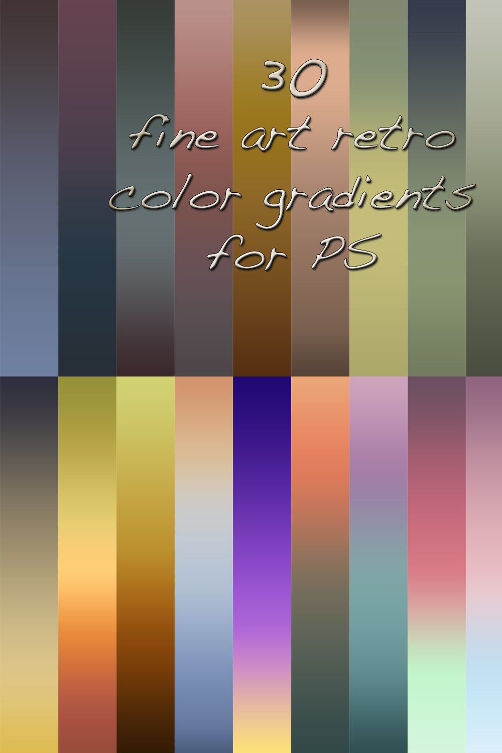 30 fine art retro color PS gradients pinterest preview image.