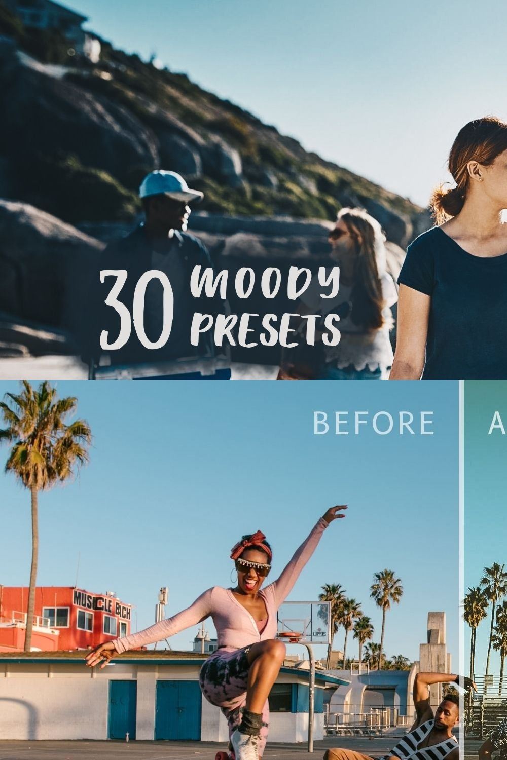 30 Moody Lightroom Preset V2 pinterest preview image.