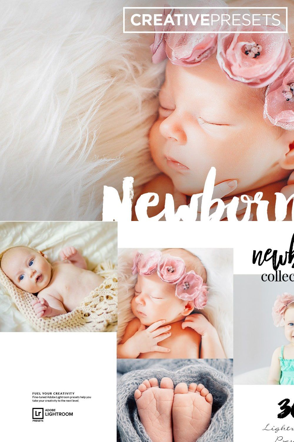 30+ Newborn Lightroom Presets pinterest preview image.