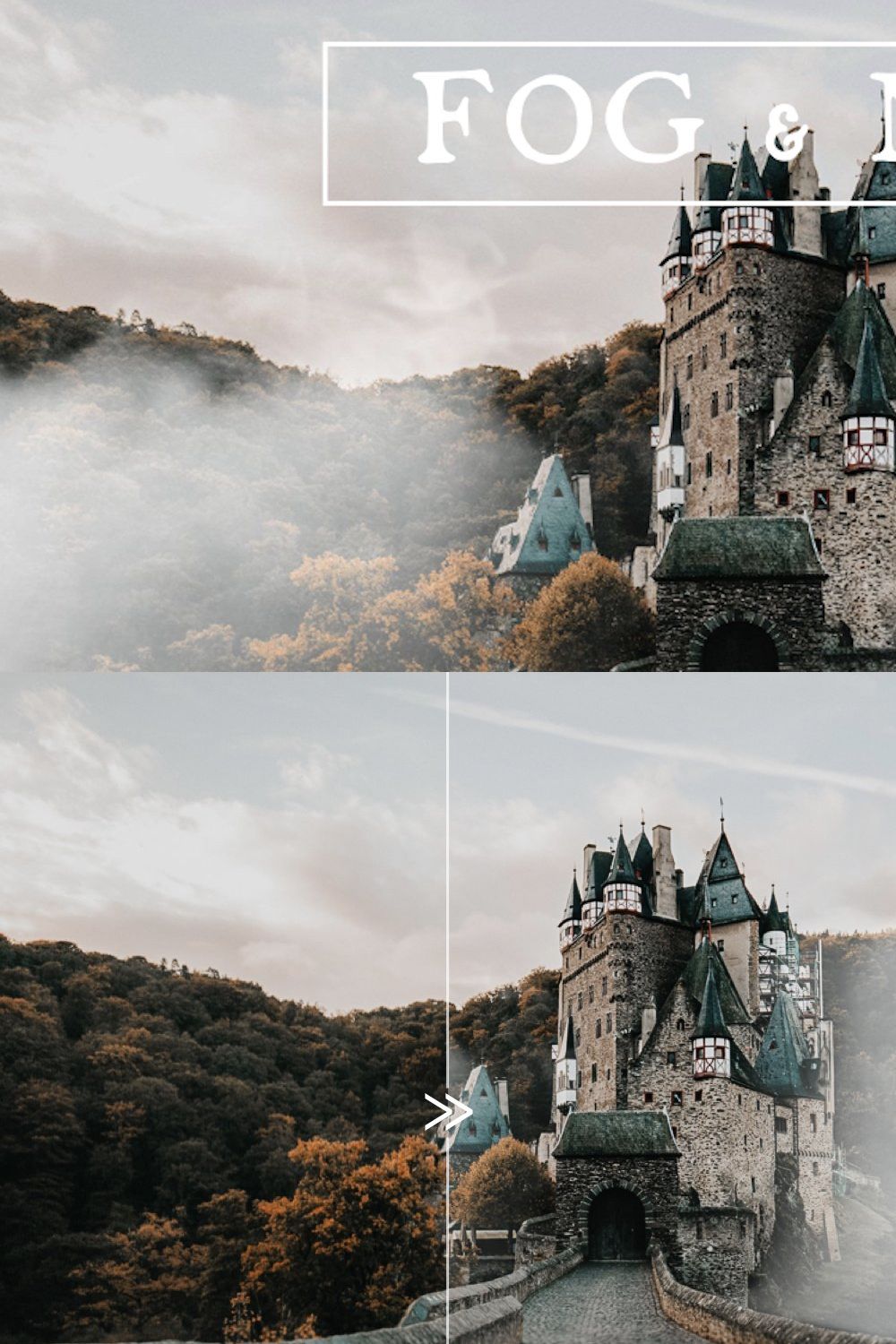 30 Real Fog & Mist Photo Overlays pinterest preview image.