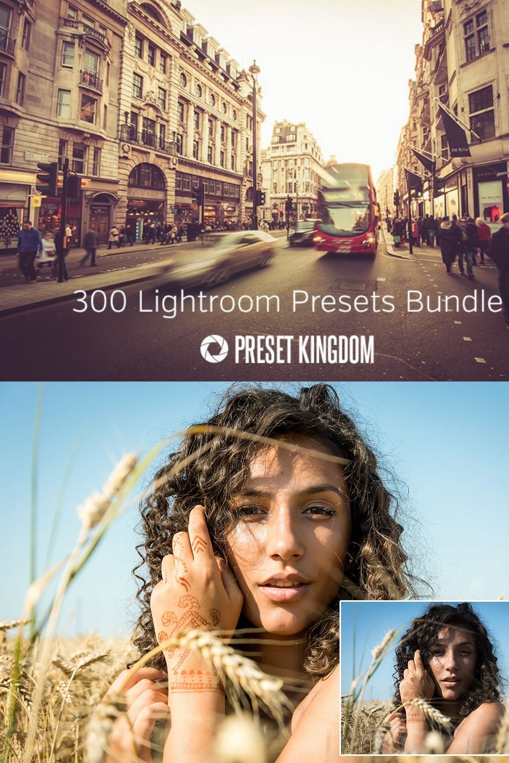 300 Lightroom Presets Bundle pinterest preview image.