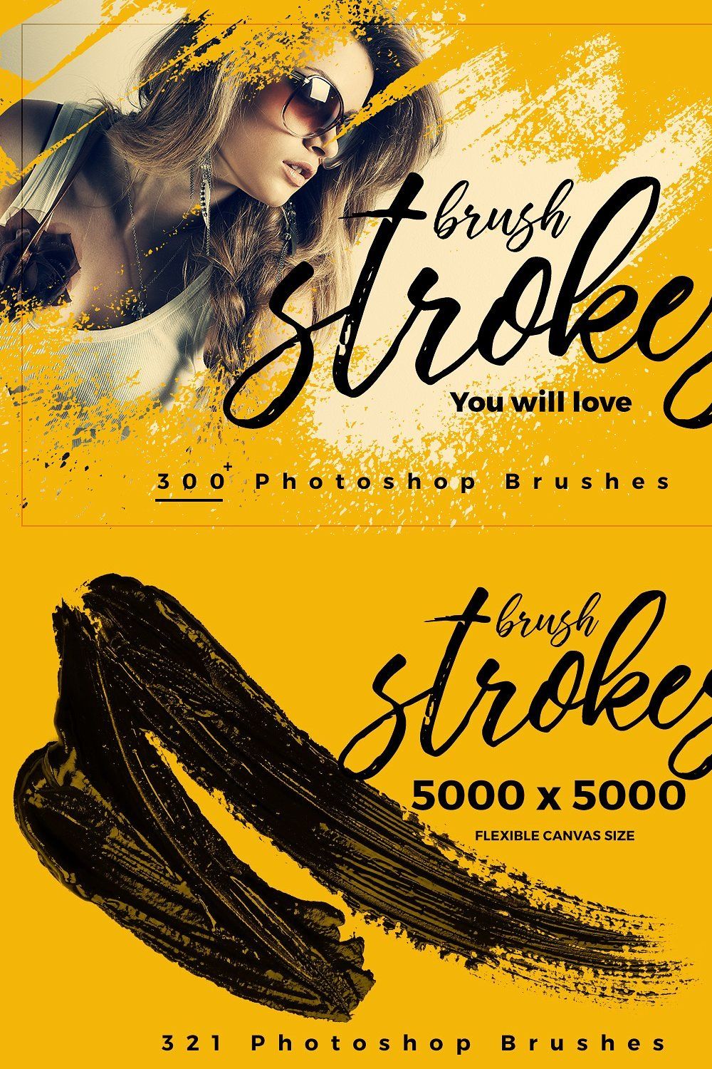 300+ Stroke Brushes pinterest preview image.