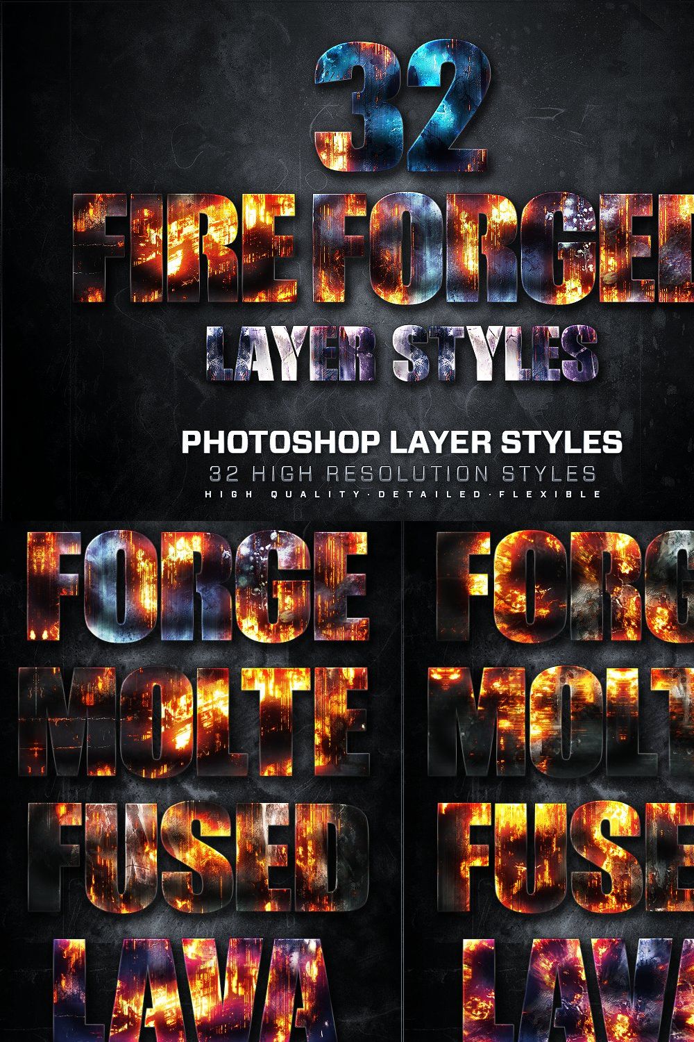 32 Fire Forged Layer Styles 1 pinterest preview image.