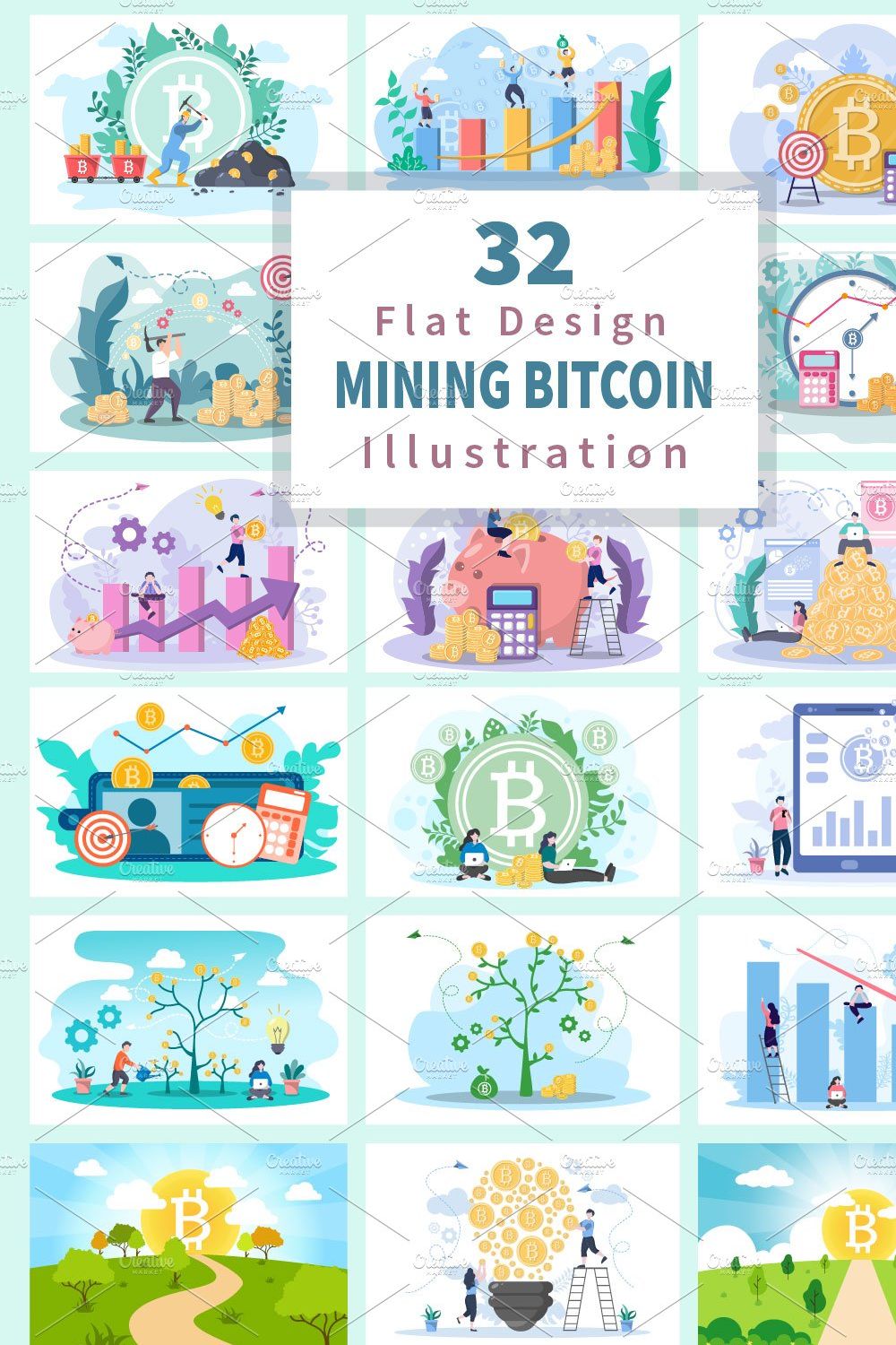 32 Mining Bitcoin Cryptocurrency pinterest preview image.