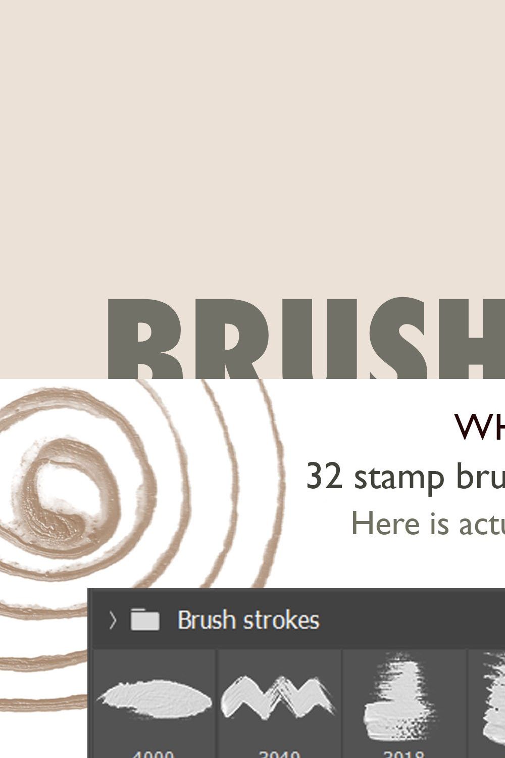 32 Stamp brushes Photoshop/Procreate pinterest preview image.
