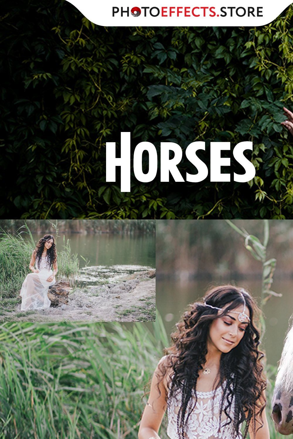 33 Horse Photo Overlays pinterest preview image.