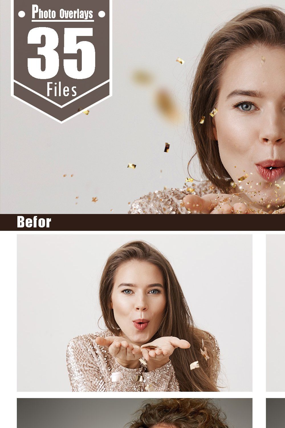 35 Glitter Effect Photo Overlays pinterest preview image.