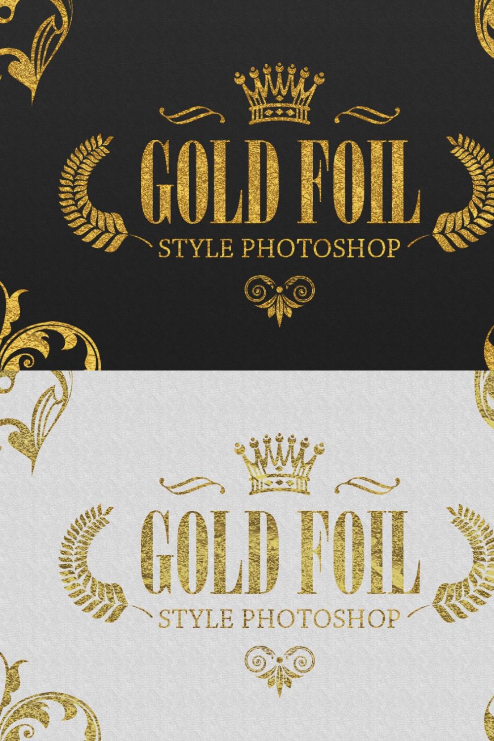 36 Gold Foil Style Photoshop pinterest preview image.