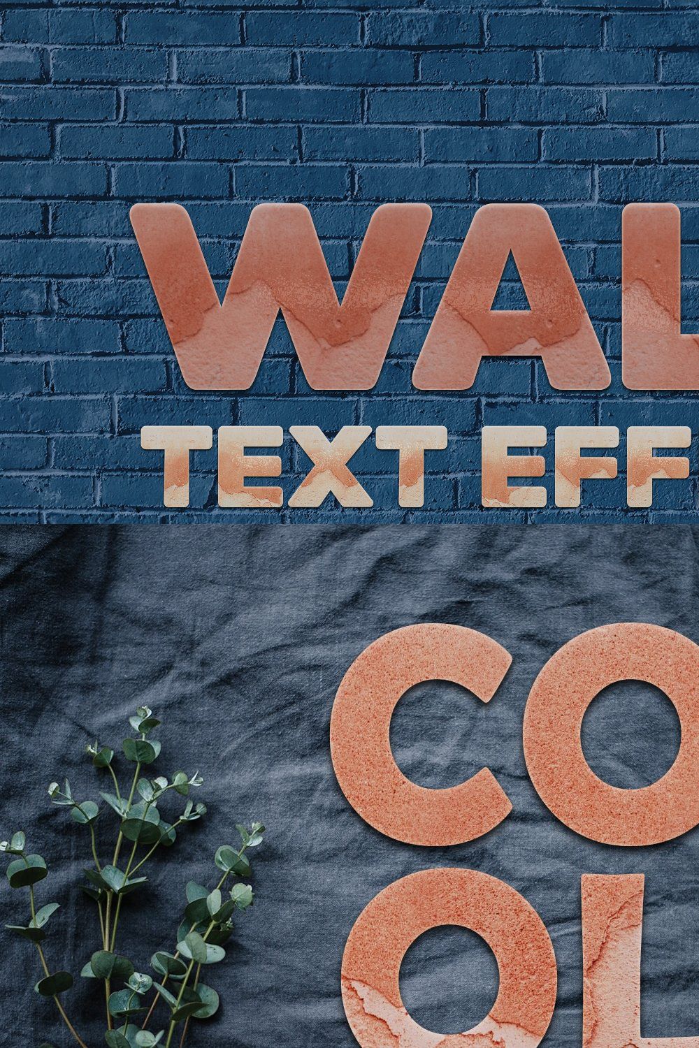 36 Grunge Wall Text Effect pinterest preview image.