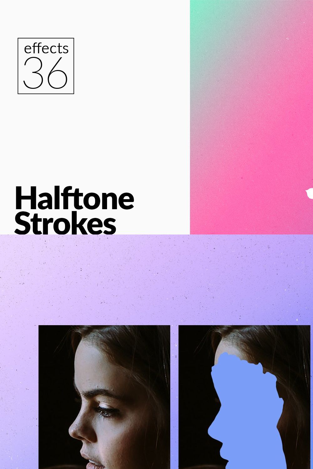 36 Halftone Strokes Effects pinterest preview image.