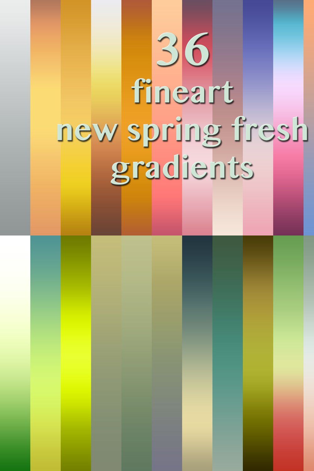 36 Spring Fresh fineart Gradients pinterest preview image.