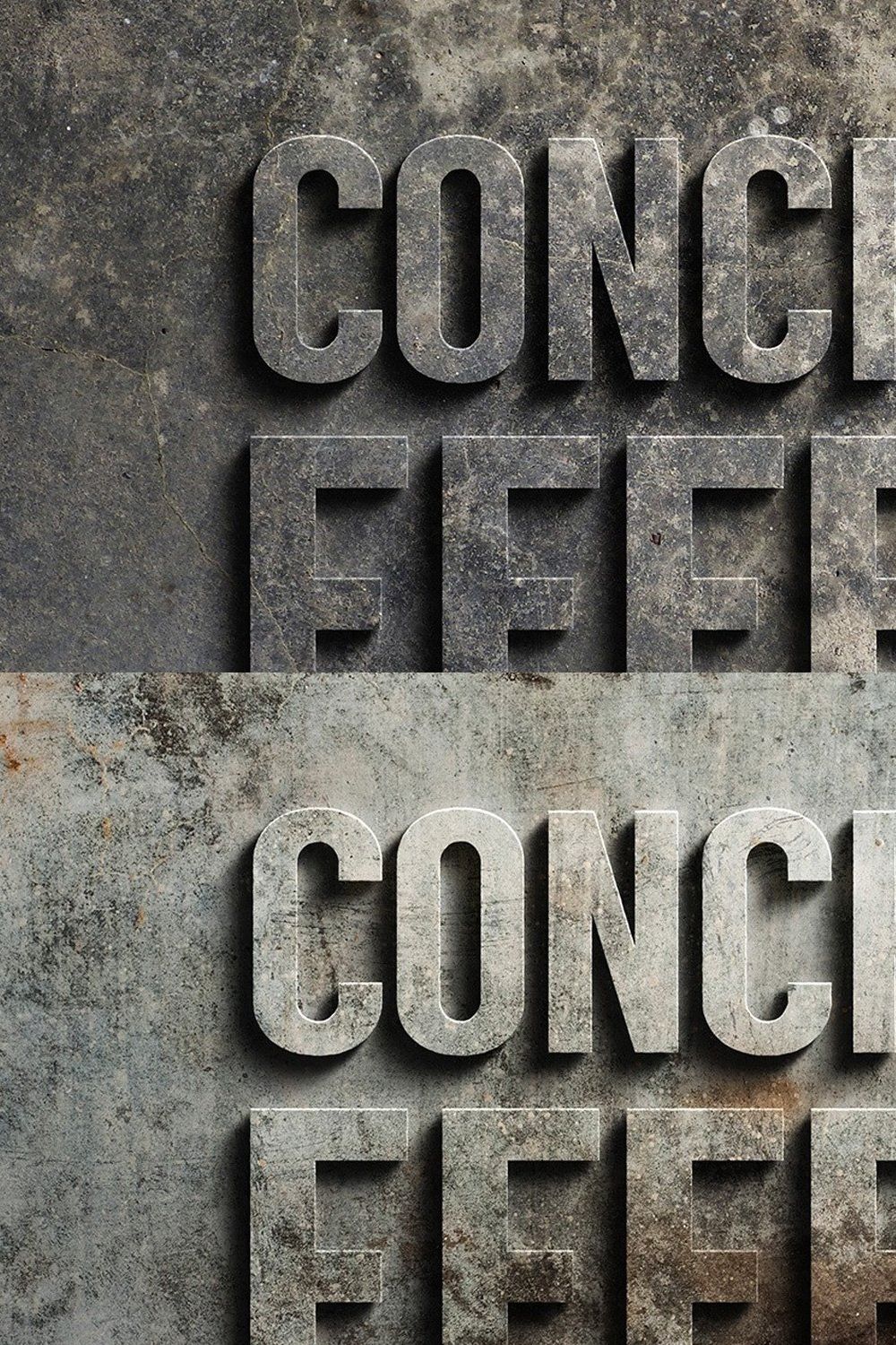 3D Concrete Text Effect pinterest preview image.