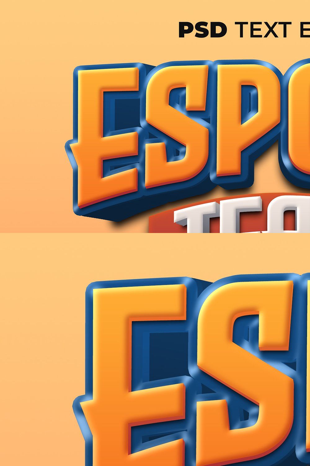 3D Text Effect Esport Team Style pinterest preview image.