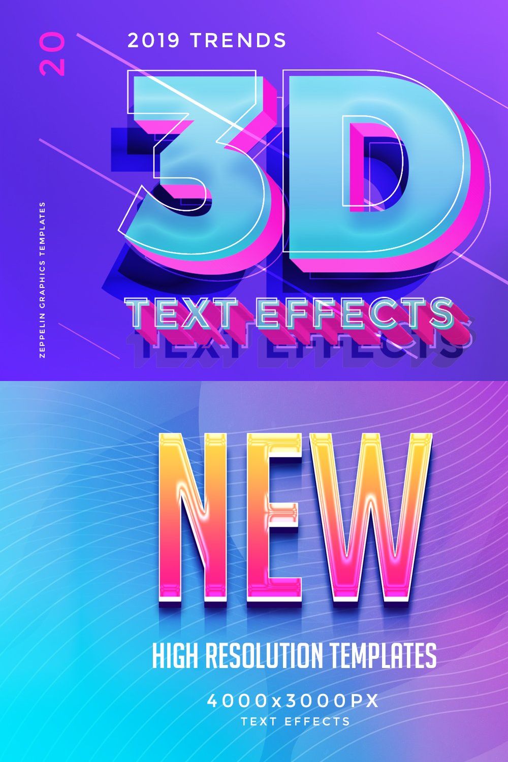 3D Text Effects New Trends pinterest preview image.