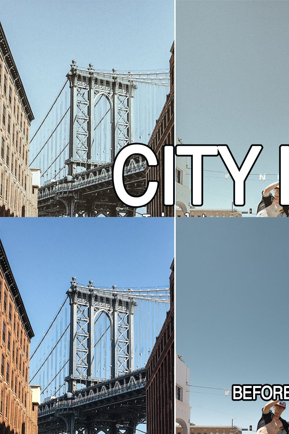 4 City Life Lightroom Presets pinterest preview image.