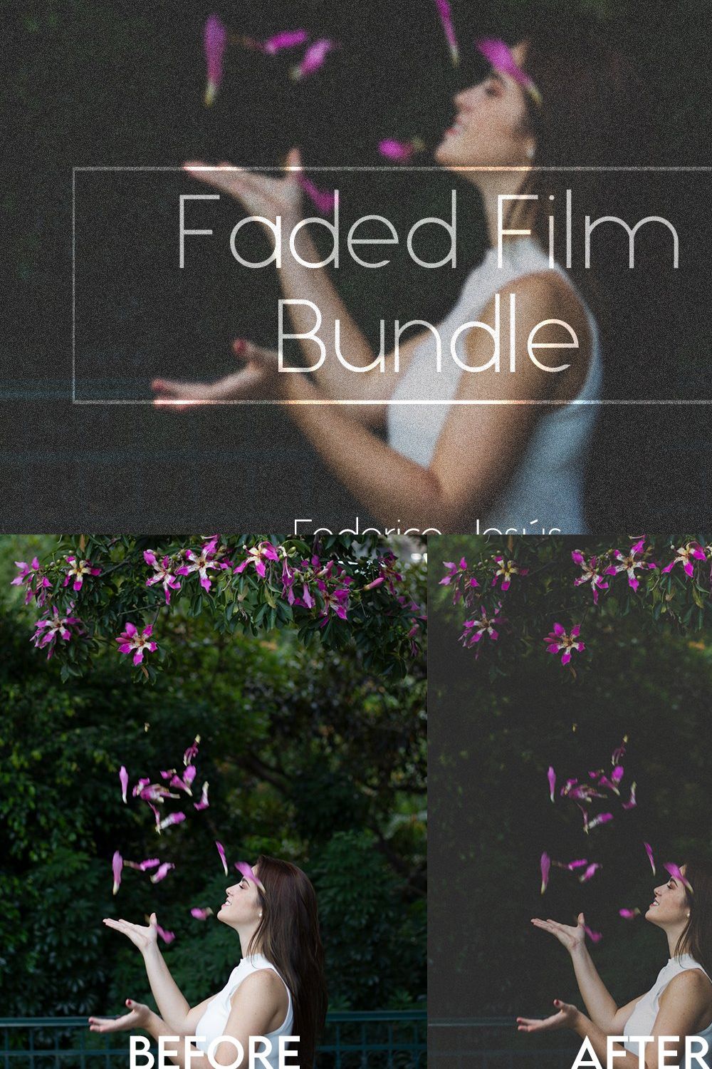 4 Faded Film Bundle - PS & LR pinterest preview image.