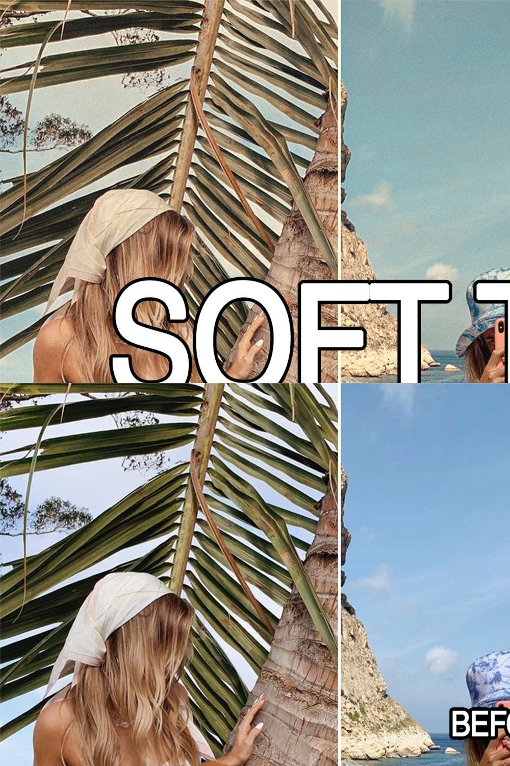 4 Soft Tones Lightroom presets pinterest preview image.