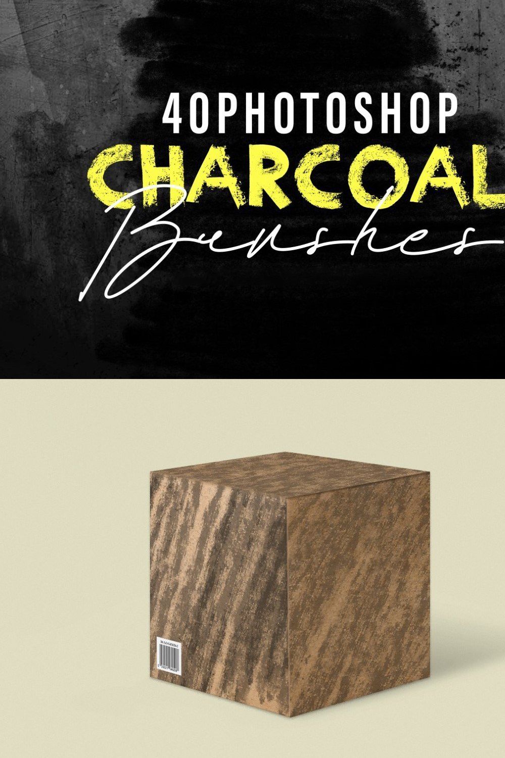 40 Charcoal Photoshop Brushes pinterest preview image.