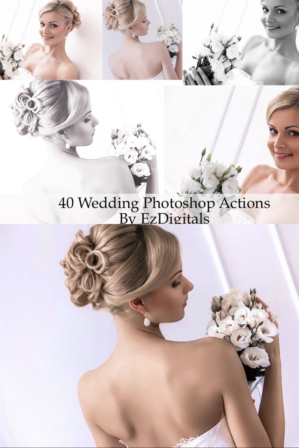40 Wedding Photoshop Actions pinterest preview image.