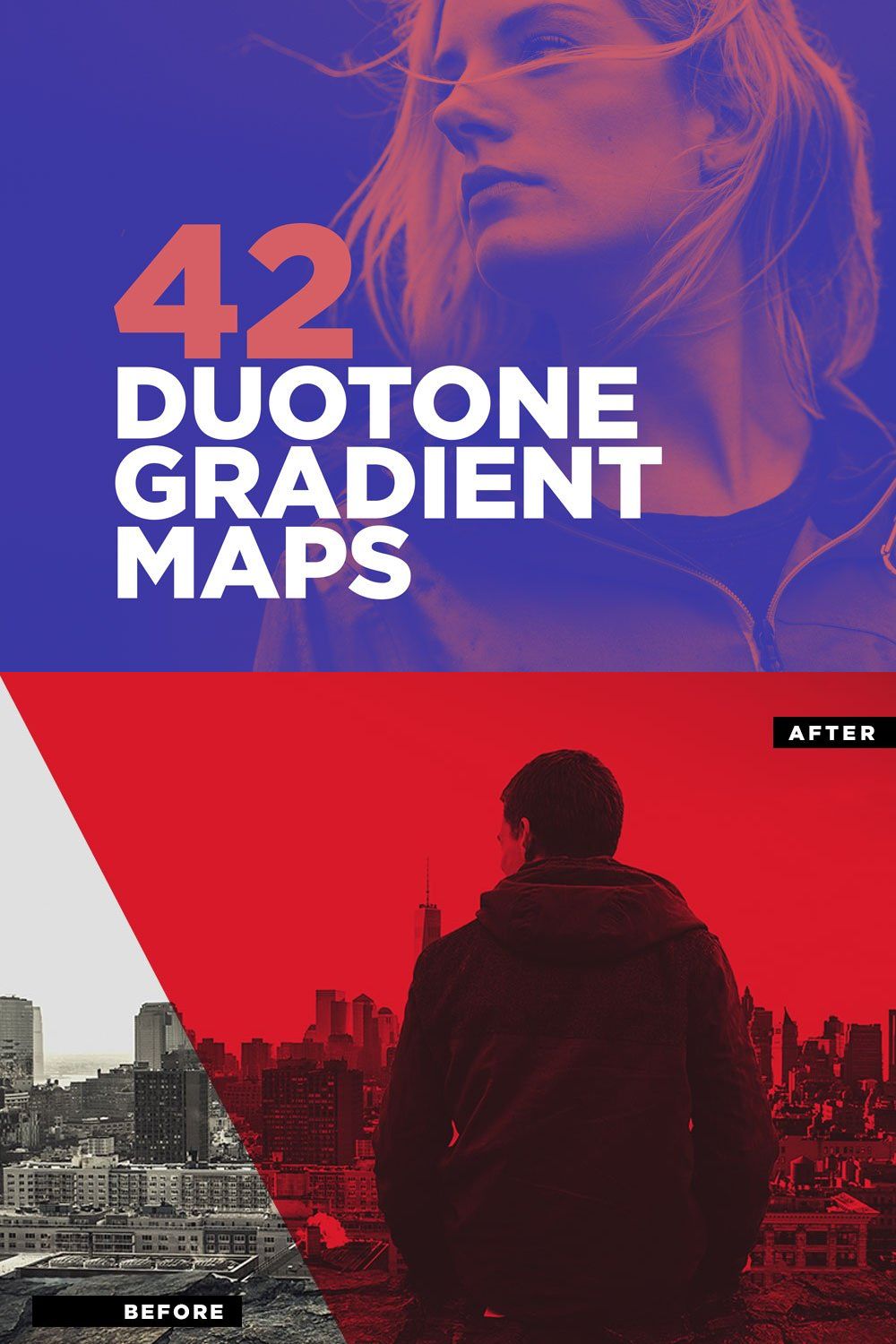42 Duotone Effect Gradient Maps pinterest preview image.