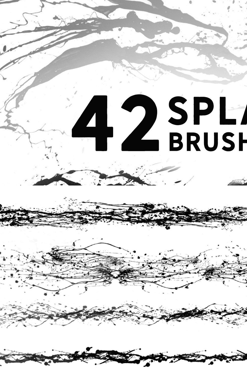 42 Splatter brushes pinterest preview image.