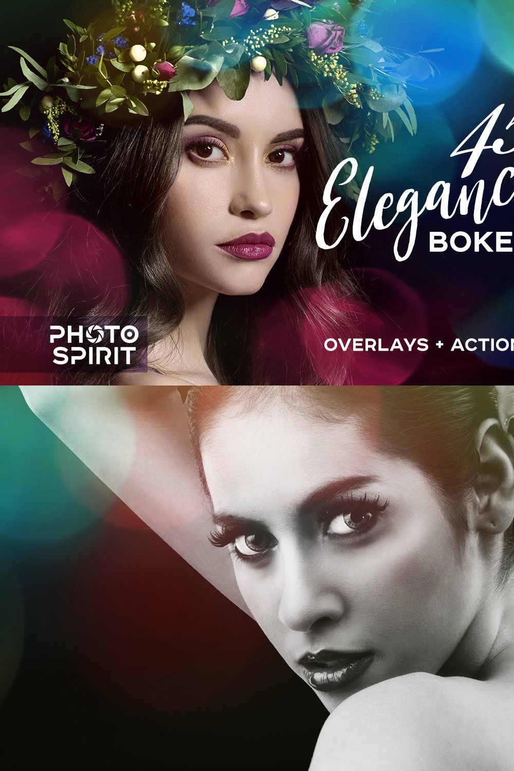 45 Elegance Bokeh Overlays pinterest preview image.