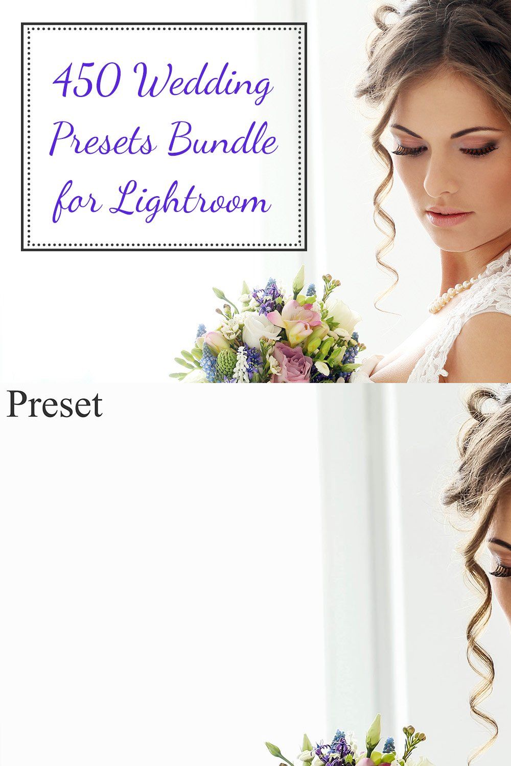 450 Wedding Presets Bundle for LR pinterest preview image.