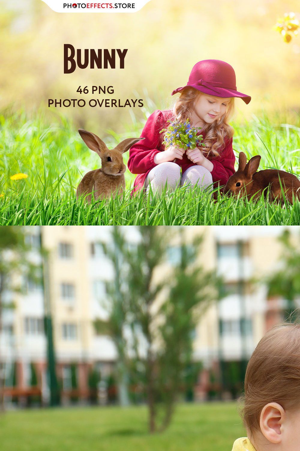 46 Bunny Photo Overlays pinterest preview image.