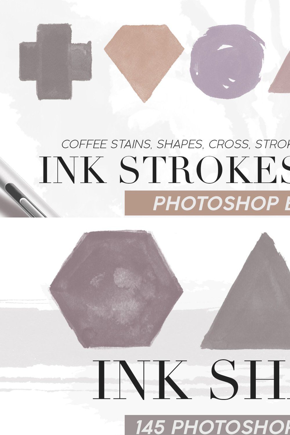 487 Ink Shapes Photoshop Brushes pinterest preview image.