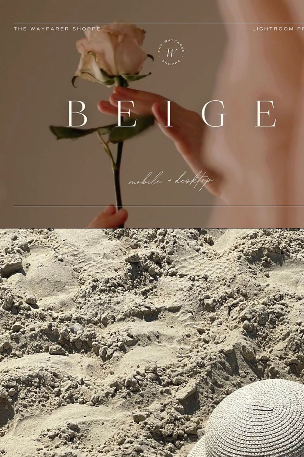 5 Beige Lightroom Presets pinterest preview image.