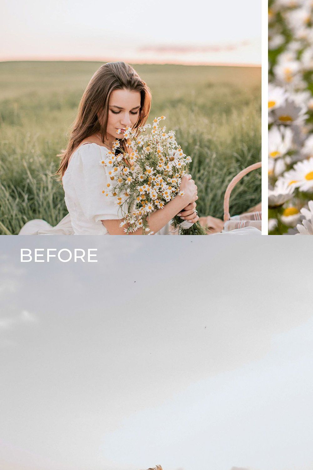 5 DAISY LIGHTROOM PRESETS pinterest preview image.