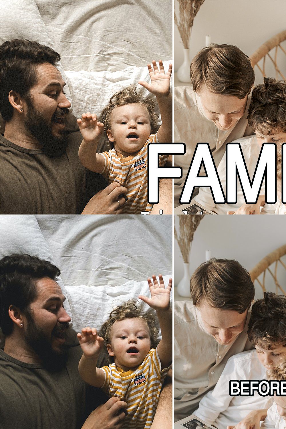 5 Family Lightroom Presets pinterest preview image.