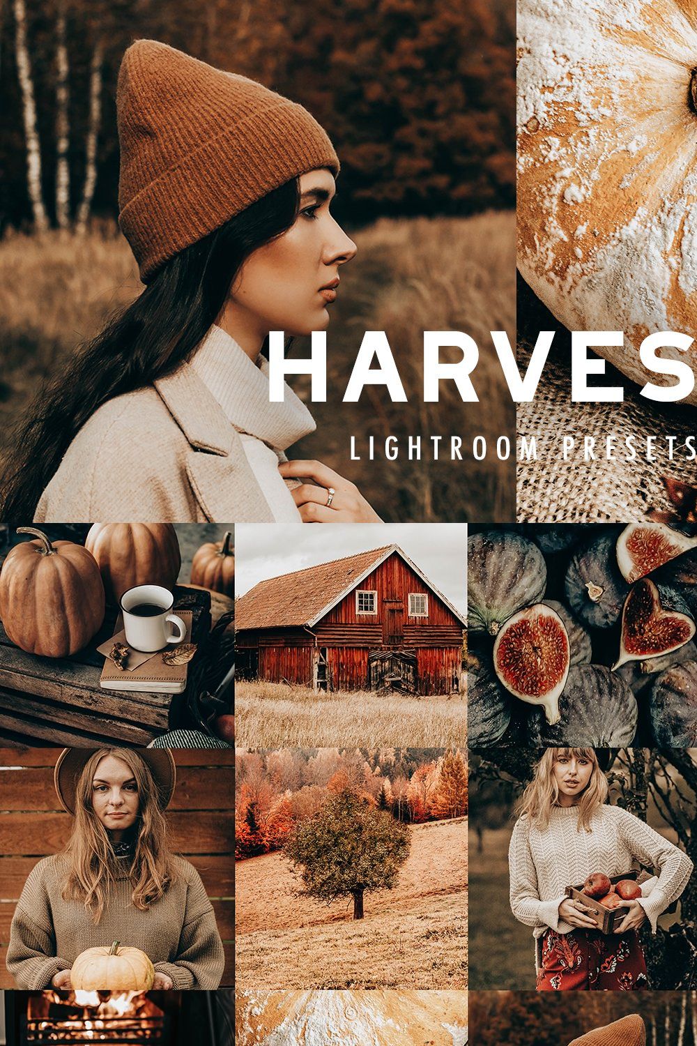 5 HARVEST LIGHTROOM PRESETS pinterest preview image.