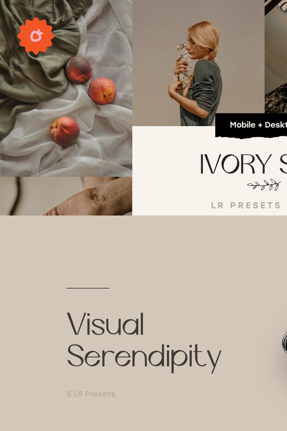 5 Ivory Lightroom Presets pinterest preview image.