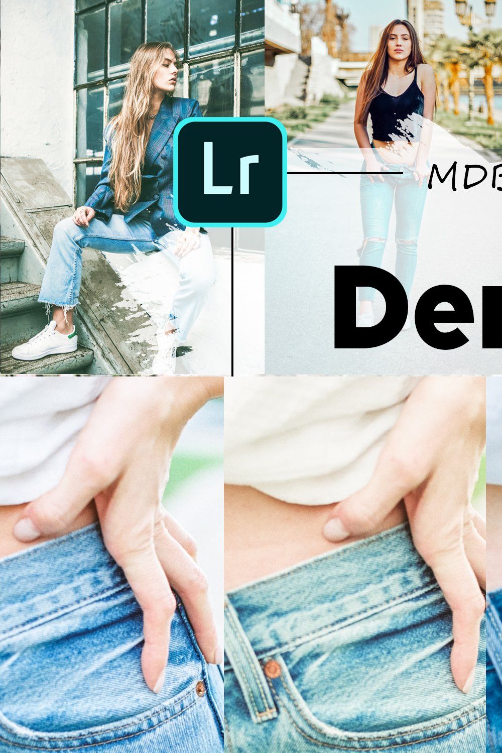 5 Lightroom Presets, DENIM DREAM pinterest preview image.