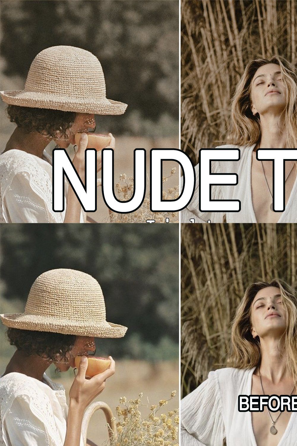 5 Nude Tones Lightroom Presets pinterest preview image.