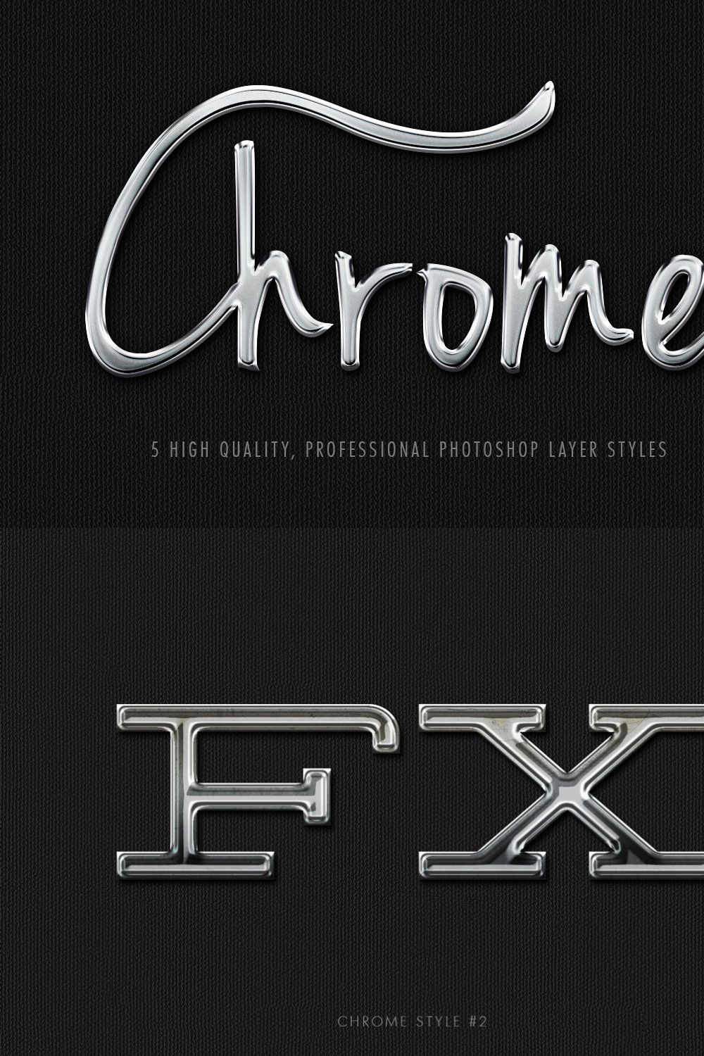 5 Realistic Pro Chrome Layer Styles pinterest preview image.