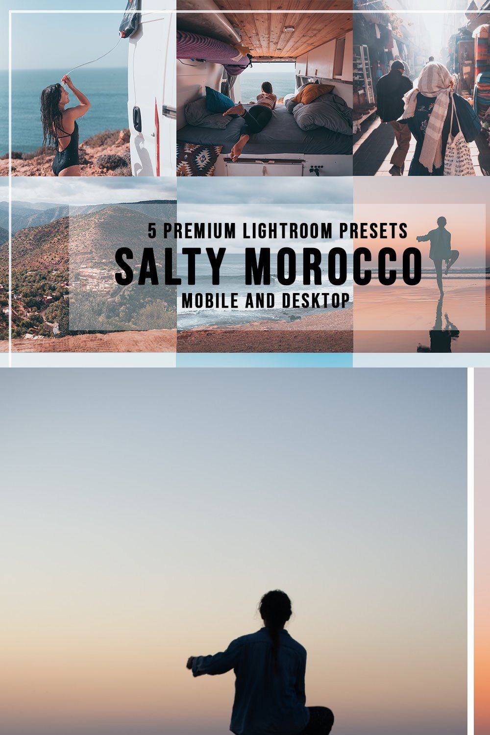 5 Salty Morocco Lightroom Presets pinterest preview image.