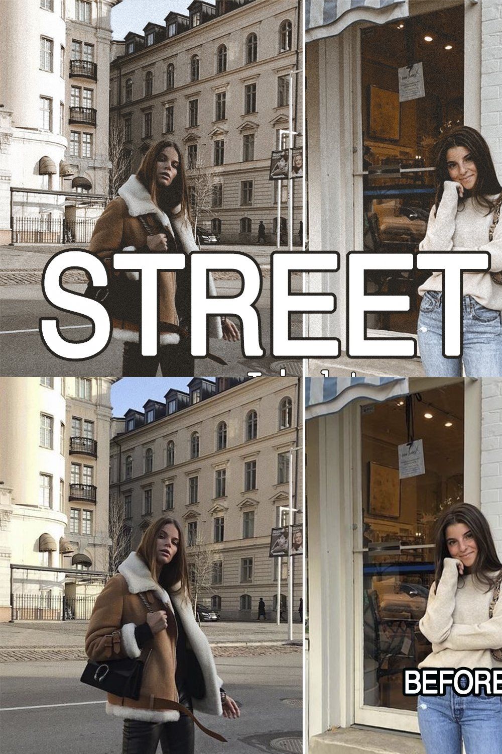 5 Street Style Lightroom Presets pinterest preview image.