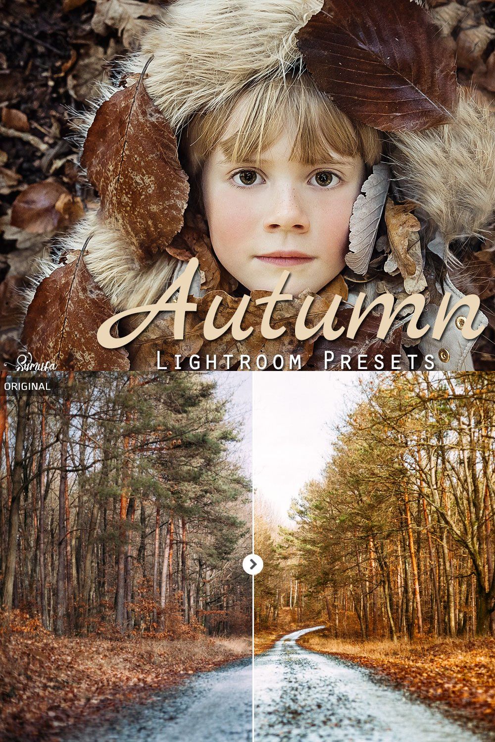 50 Autumn Lightroom Presets pinterest preview image.