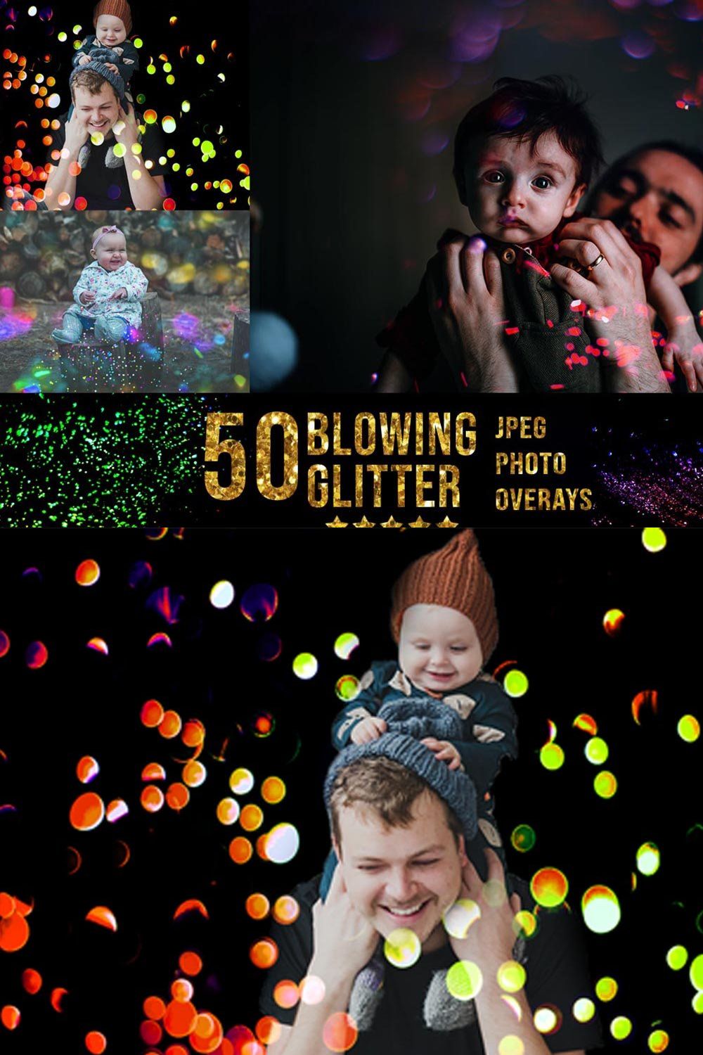 50 Blowing Glitter Photo Overlay JPG pinterest preview image.