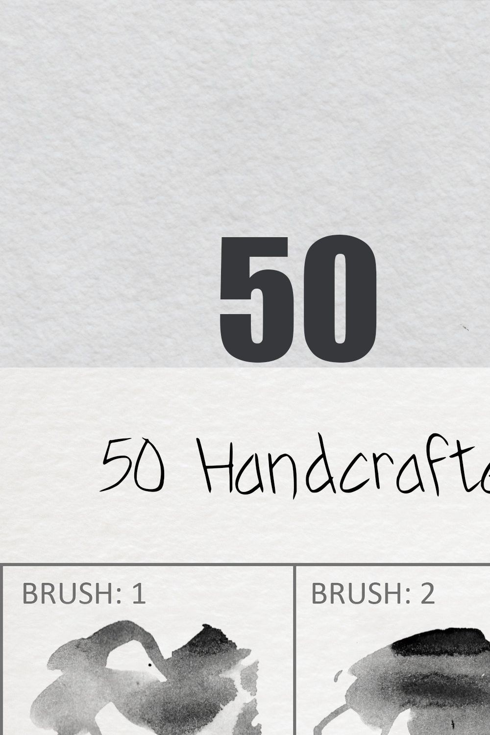 50 Handcrafted Watercolor Brushes 2 pinterest preview image.