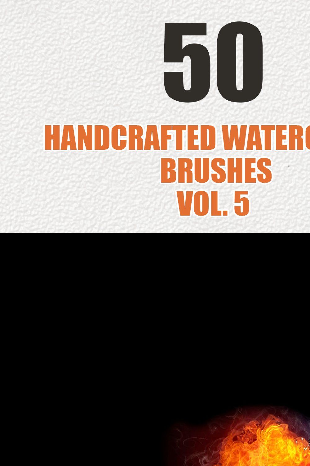 50 Handcrafted Watercolor Brushes 5 pinterest preview image.