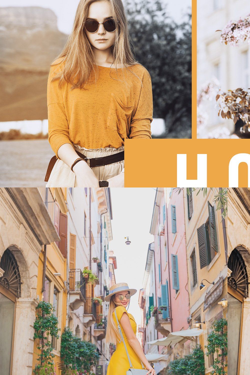 50 Honey Yellow Lightroom Presets pinterest preview image.